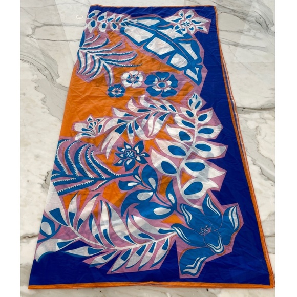 EMILIO PUCCI SAMOA AZURE COTTON-VOILE PAREO NWTS! - Picture 4 of 16